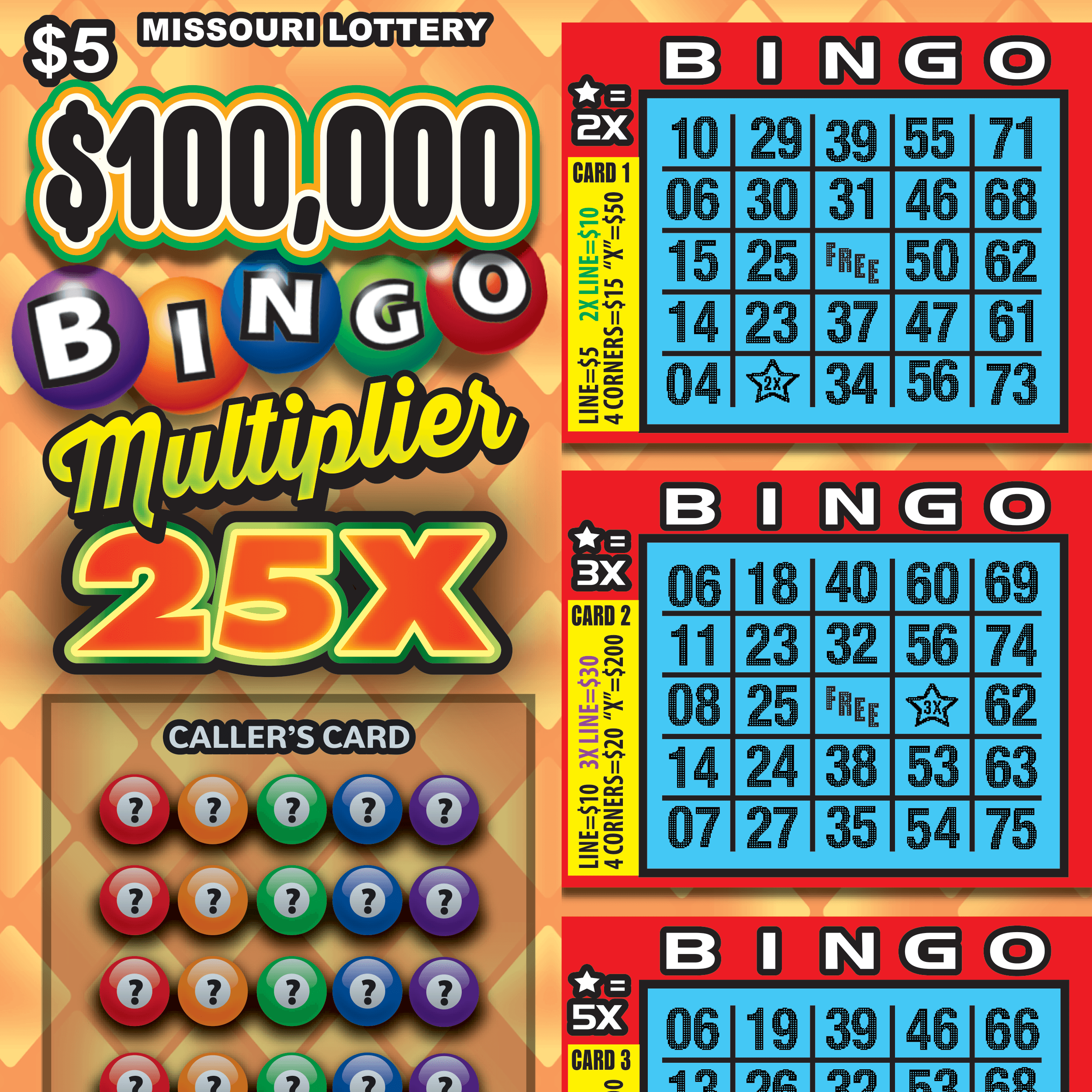 $100,000 BINGO MULTIPLIER 25X
